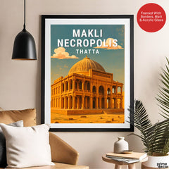 Makli Necropolis Thatta | Pakistan Heritage Illustration Poster | Travel Artwork #00784
