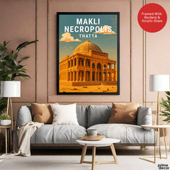 Makli Necropolis Thatta | Pakistan Heritage Illustration Poster | Travel Artwork #00784