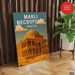 Makli Necropolis Thatta | Pakistan Heritage Illustration Poster | Travel Artwork #00784