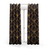 Black & Gold Geometric Outline Pattern | Abstract Curtains #078