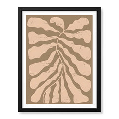 Pastel Pink Abstract Design Over Brown Background | Abstract Office Artwork #0078 - Prime Décor