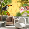 Seashells And Toucan Bird With Exotic Tropical Leaves | Nature Wallpaper Mural