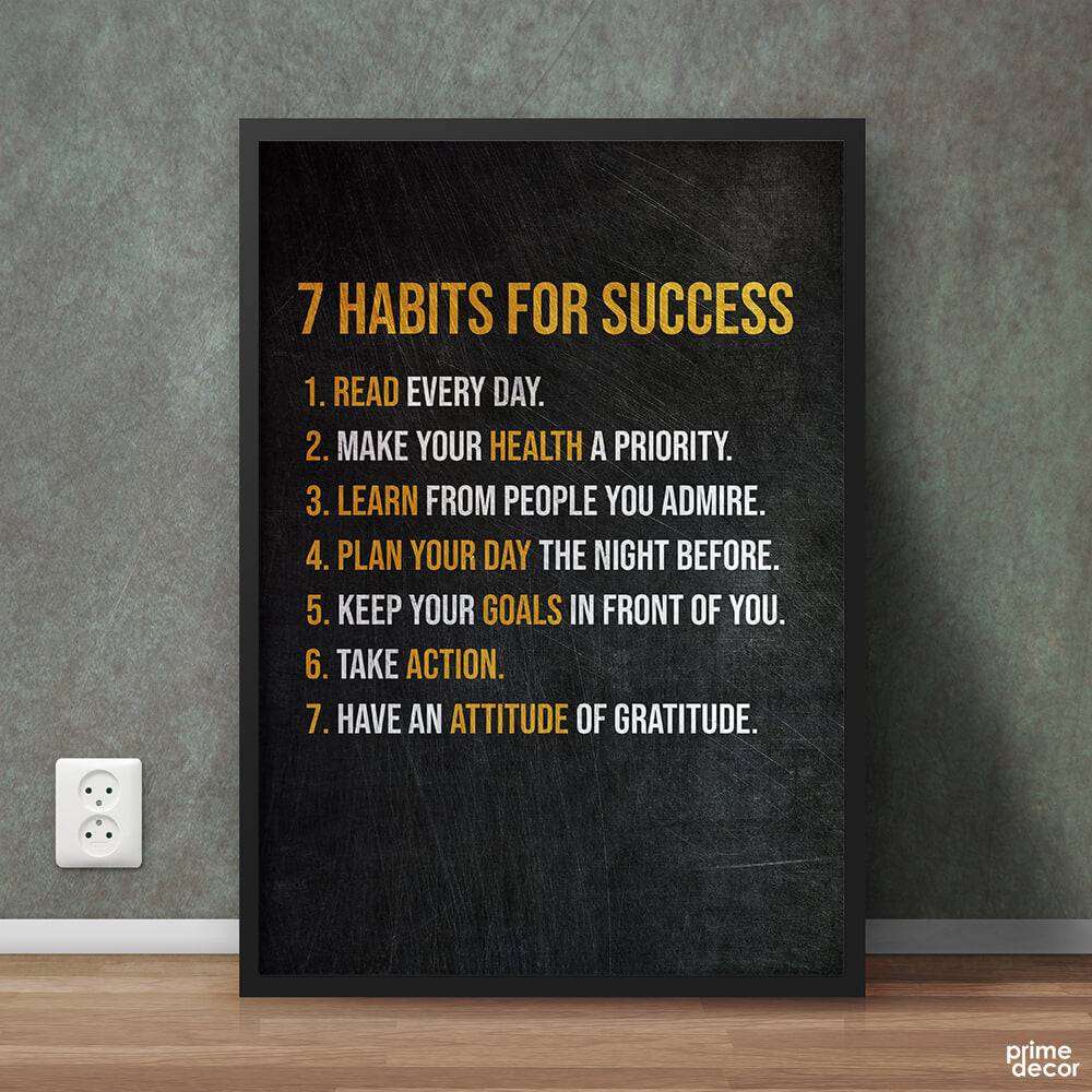 7 Habits for Success | Motivation Wall Art - Prime Décor