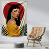 African Women With Black Exotic Leaves | Fashion Tapestry