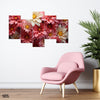 Pale Pink & hazel Colored Flowers (5 Panel) | Floral Wall Art