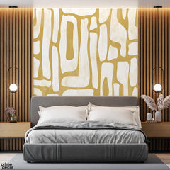 Yellow Earthy Abstract Shapes Design | Abstract Wallpaper Mural