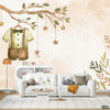 Watercolor Baby Dress On Leafy Branches | Nursery Wallpaper Mural