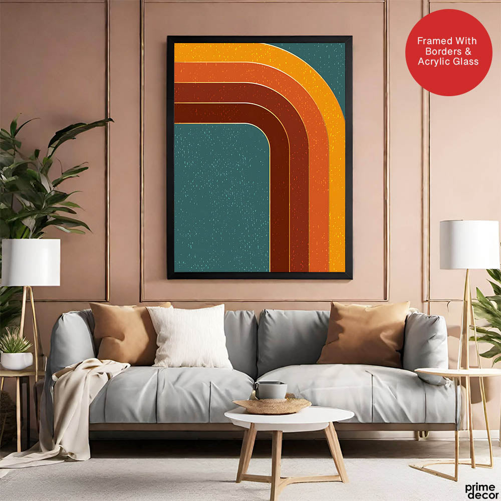 Colorful Abstract Art Over Blue Background | Abstract Office Artwork #0084 - Prime Décor