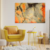 Grey & Orange Abstract Paint Stroke Artwork (Single Panel) Abstract Wall Art