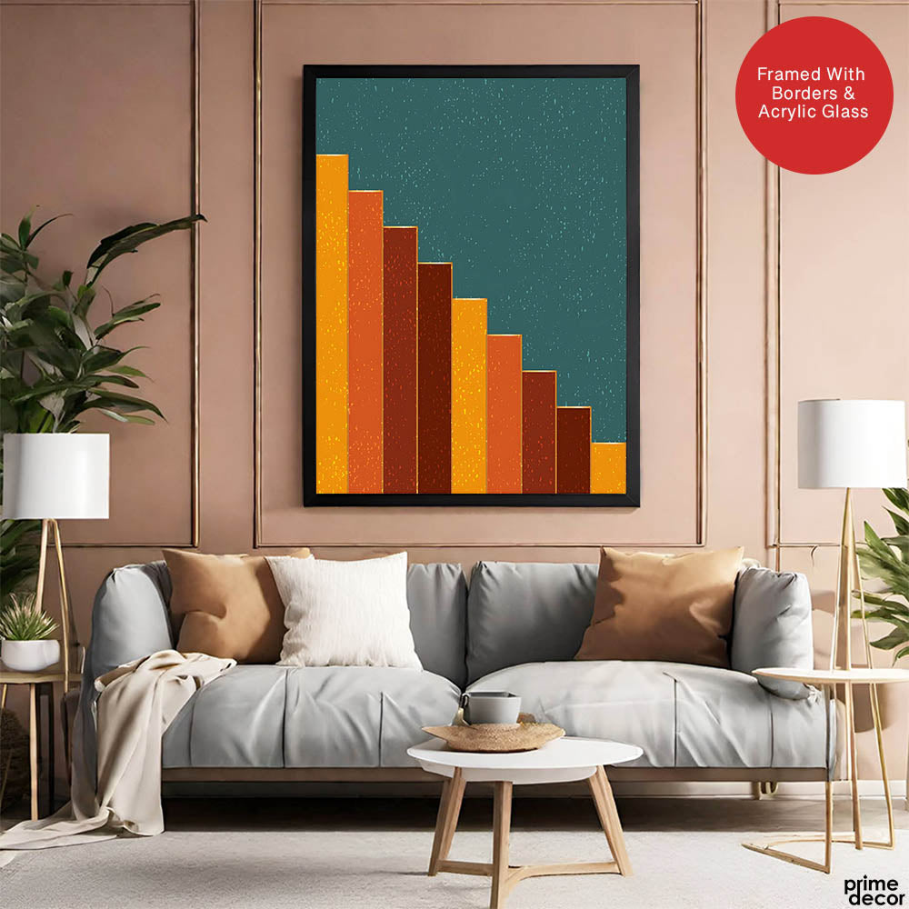 Colorful Abstract Art Over Blue Background | Abstract Office Artwork #0085 - Prime Décor