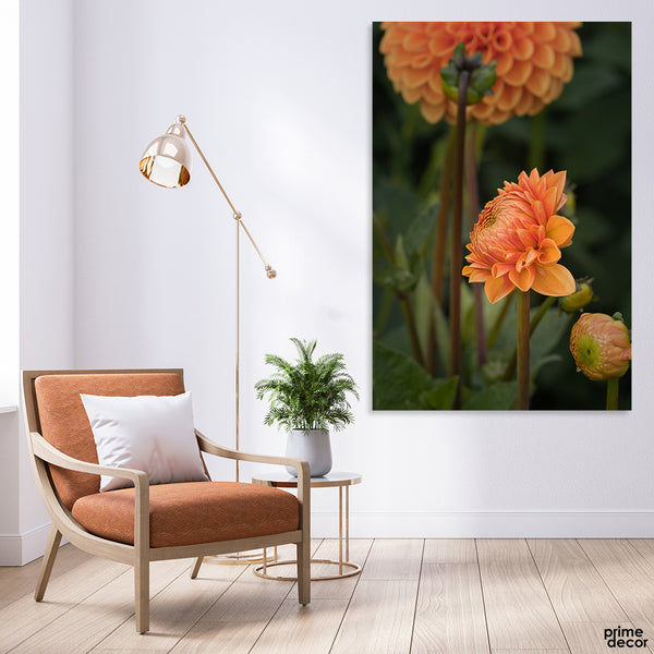 Beautiful Orange Flower Blooming In The Garden (Single Panel) Floral Wall Art