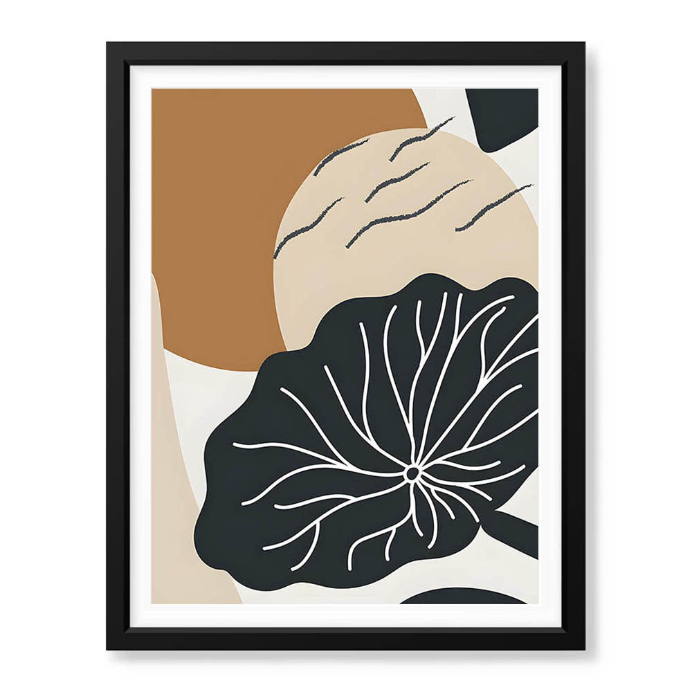 Black & White Flower Portrait Over Colorful Background | Abstract Floral Artwork #0086 - Prime Décor