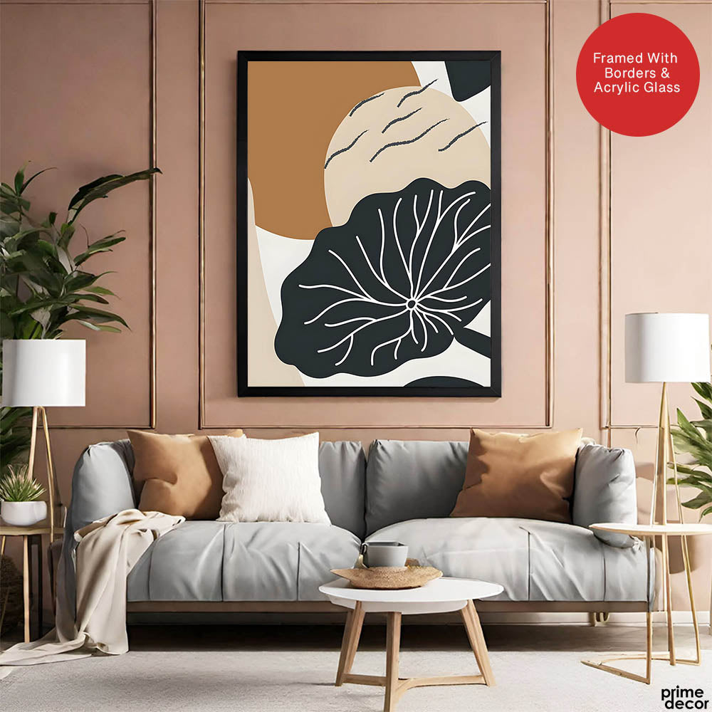 Black & White Flower Portrait Over Colorful Background | Abstract Floral Artwork #0086 - Prime Décor