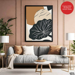 Black & White Flower Portrait Over Colorful Background | Abstract Floral Artwork #0086 - Prime Décor