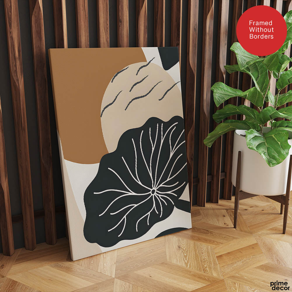 Black & White Flower Portrait Over Colorful Background | Abstract Floral Artwork #0086 - Prime Décor
