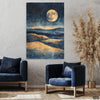 Abstract Gold & Blue Artwork Of Moon (Single Panel) Abstract Wall Art