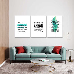 Don't be Afraid to Fail (3 Panel) Motivational Wall Art - Prime Décor