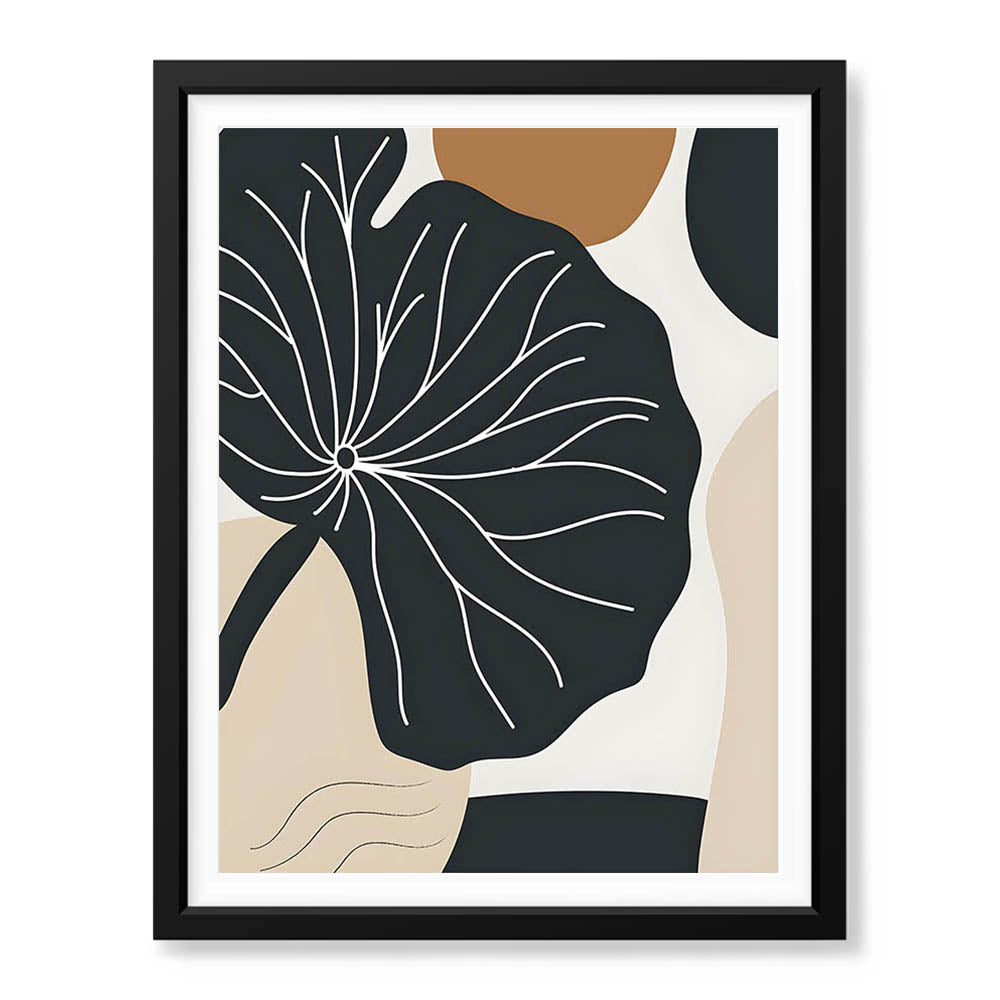 Black & White Flower Portrait Over Colorful Background | Abstract Floral Artwork #0089 - Prime Décor