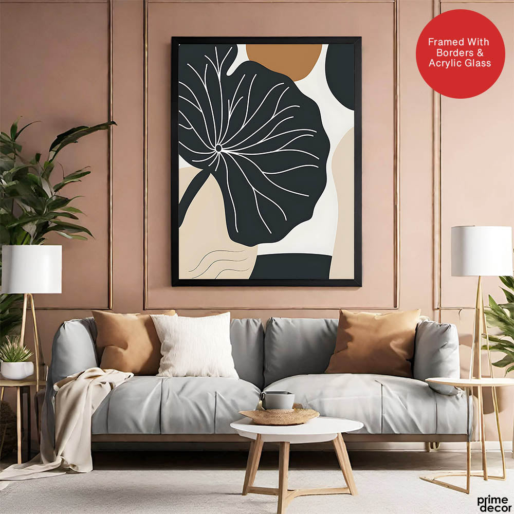 Black & White Flower Portrait Over Colorful Background | Abstract Floral Artwork #0089 - Prime Décor