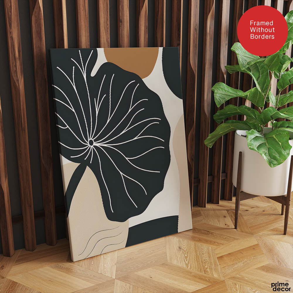 Black & White Flower Portrait Over Colorful Background | Abstract Floral Artwork #0089 - Prime Décor