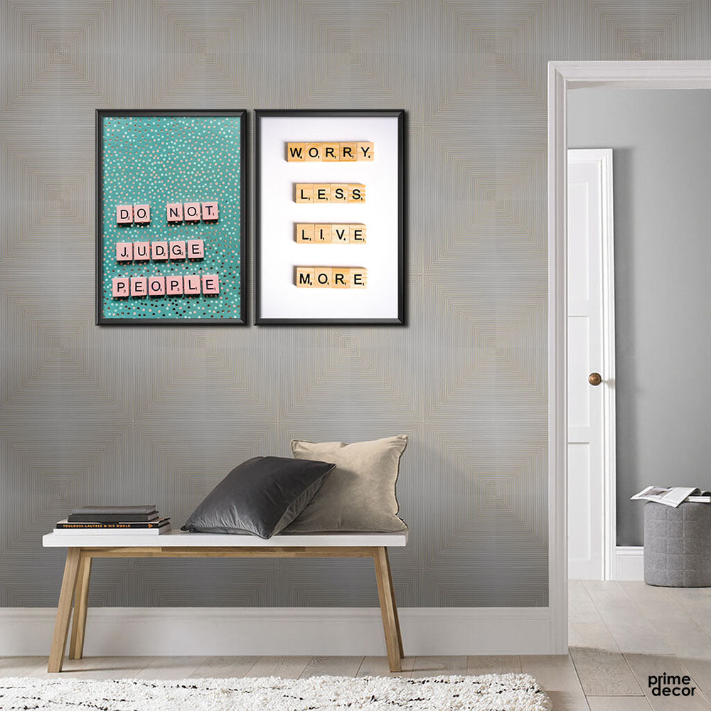 Worry Less Live More (2 Panel) Motivational Wall Art - Prime Décor