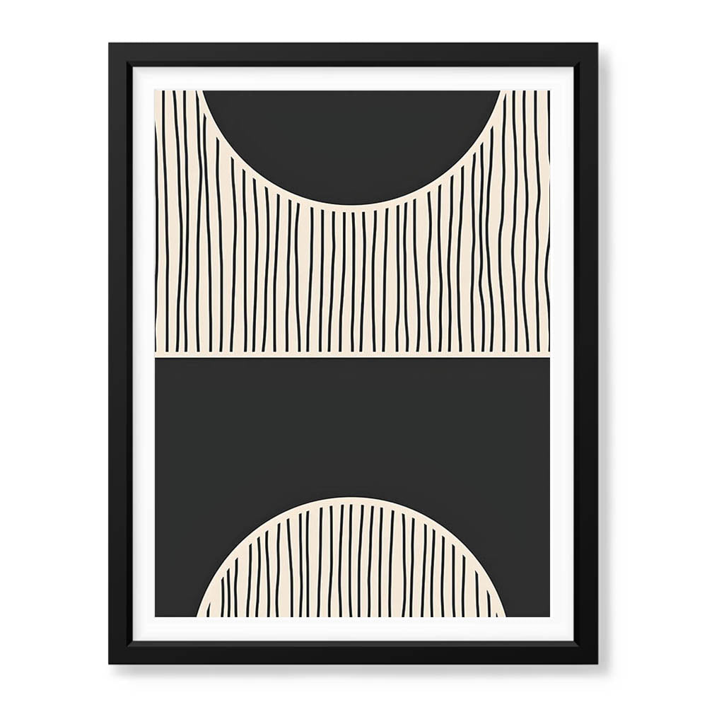 Black Line Art Over Black & White Background | Abstract Office Artwork #0091 - Prime Décor