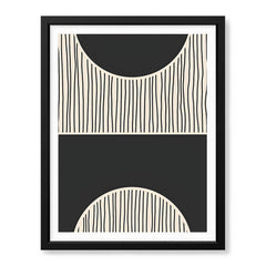 Black Line Art Over Black & White Background | Abstract Office Artwork #0091 - Prime Décor