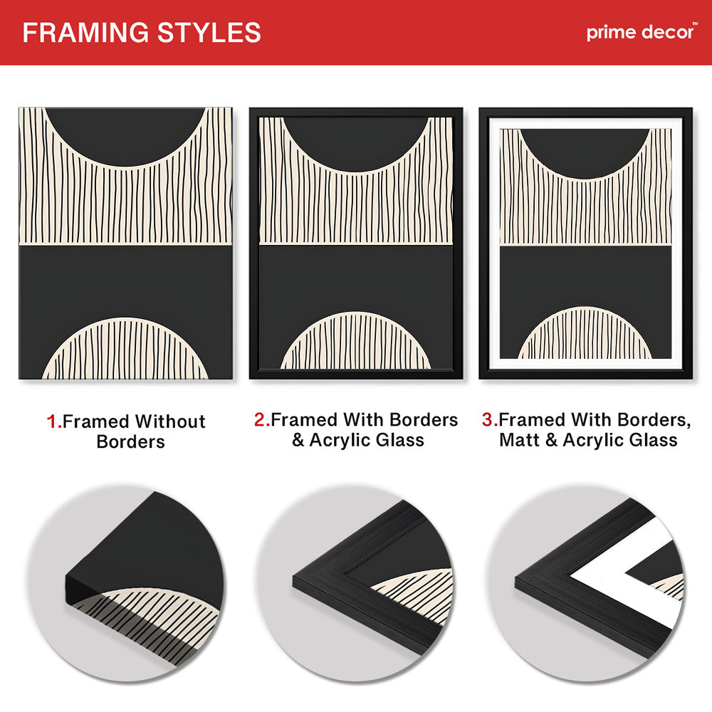 Black Line Art Over Black & White Background | Abstract Office Artwork #0091 - Prime Décor