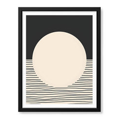 Black Line Art Over Black & Beige Background | Abstract Office Artwork #0092 - Prime Décor