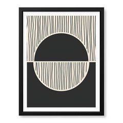 Black Line Art Over Black & White Background | Abstract Office Artwork #0093 - Prime Décor