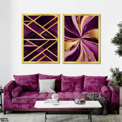 Mystic Marble Series - Purple | (2 Panel) Abstract Wall Art