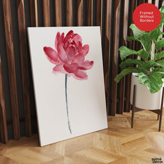 Beautiful Red Flower Paint Design Over White Background | Abstract Floral Artwork #0095 - Prime Décor