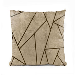 Beige With Black Geometric Pattern | Abstract Cushion #097 - Prime Décor
