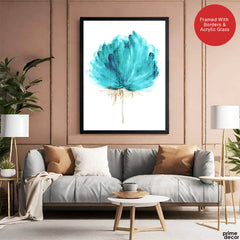 Beautiful Blue Flower Paint Art Over White Background | Abstract Floral Artwork #0097 - Prime Décor