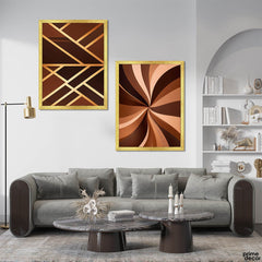 Mystic Marble Series - Brown | (2 Panel) Abstract Wall Art
