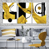 Abstract Gold Foil Geometric (3 Panel) Nordic Wall Art