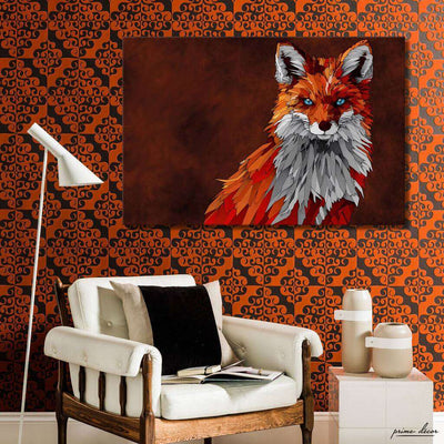 Abstract Red Fox (Single Panel) Animal Wall Art - Prime Décor