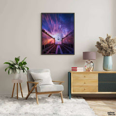 Airplane Over the Buildings | Architecture Poster Wall Art - Prime Décor