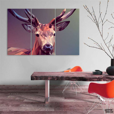 Abstract Art of Deer (3 Panel) | Abstract Wall Art - Prime Décor