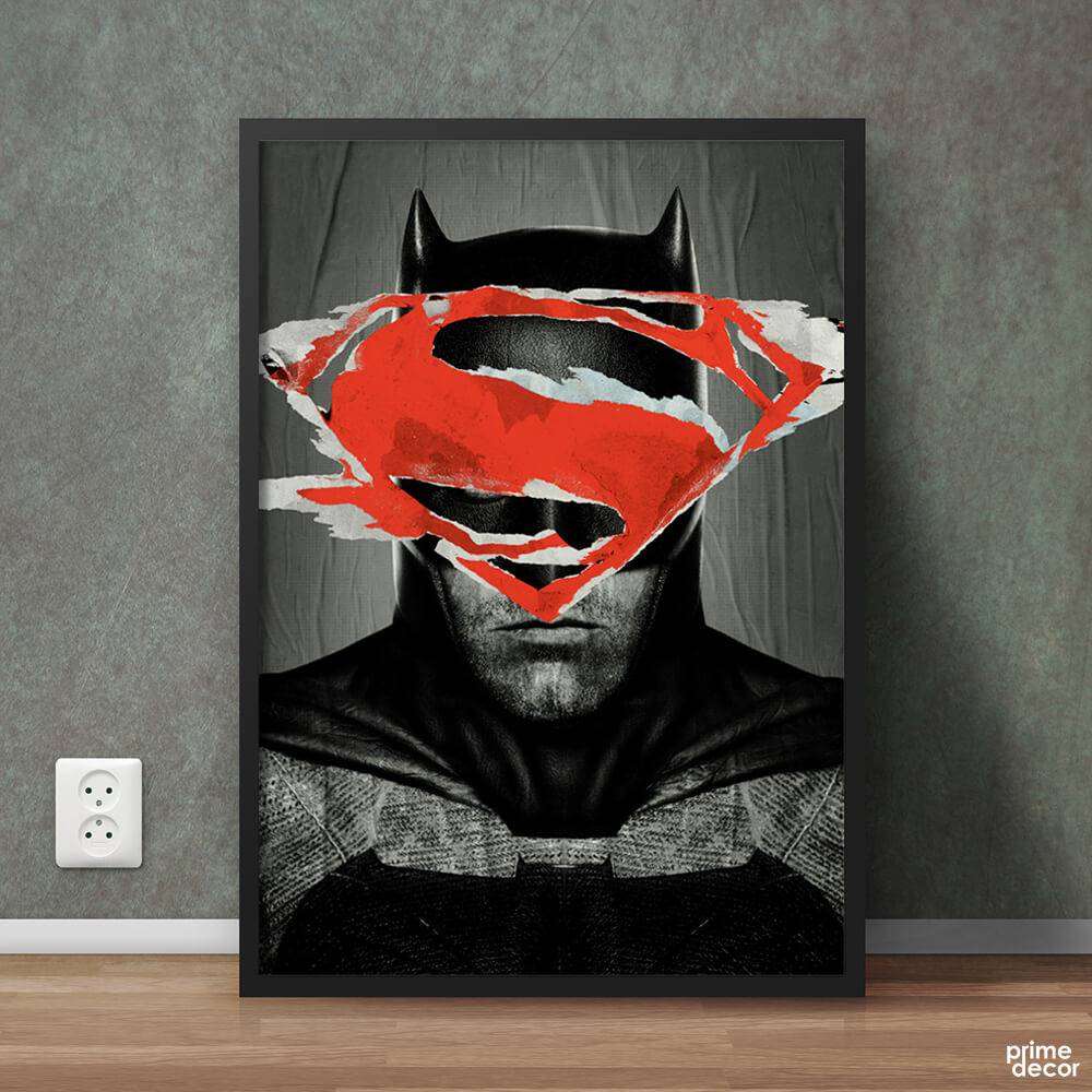 Batman VS Superman Ripped Style | Movie Poster Wall Art - Prime Décor