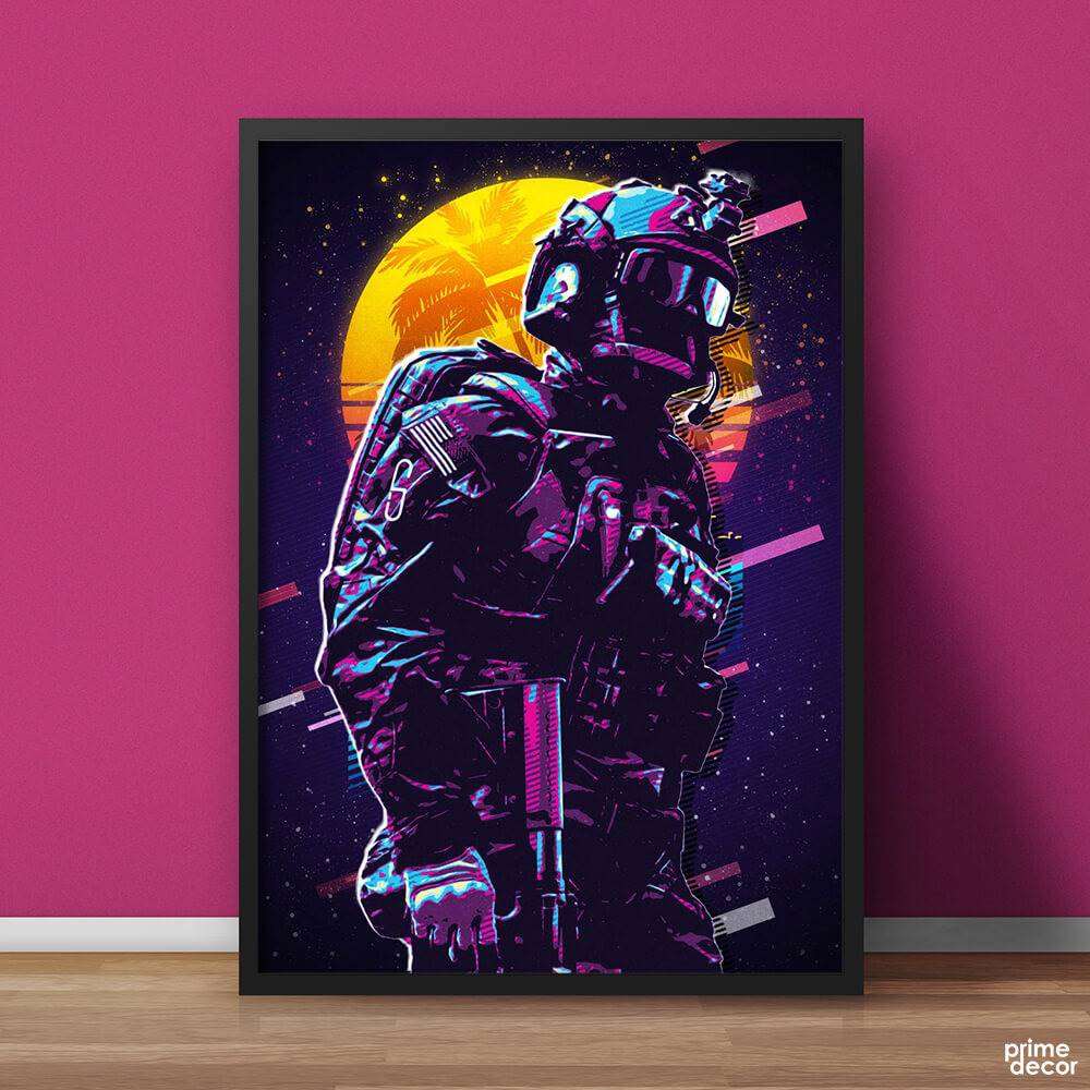 Battlefield 80’s Style Retro Design | Games Poster Wall Art - Prime Décor