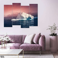 Big Iceberg Floating Ocean (4 Panel) Nature Wall Art - Prime Décor