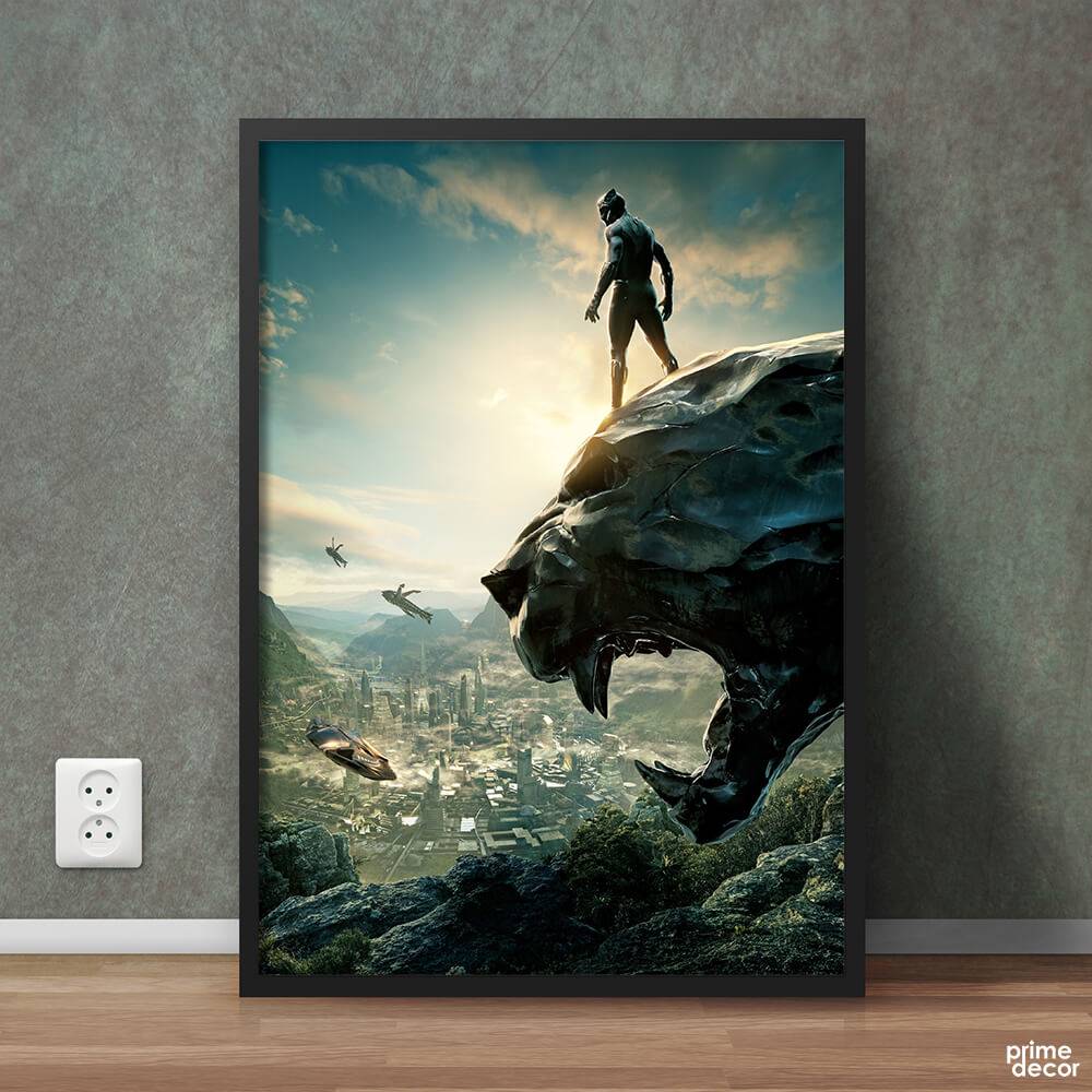 Black Panther in Action | Movie Poster Wall Art - Prime Décor