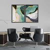 Black & Gold Abstract Tiles (2 Panel) Abstract Wall Art