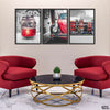 Black & Red Combo Vehicles (3 Panel) Cars Wall Art