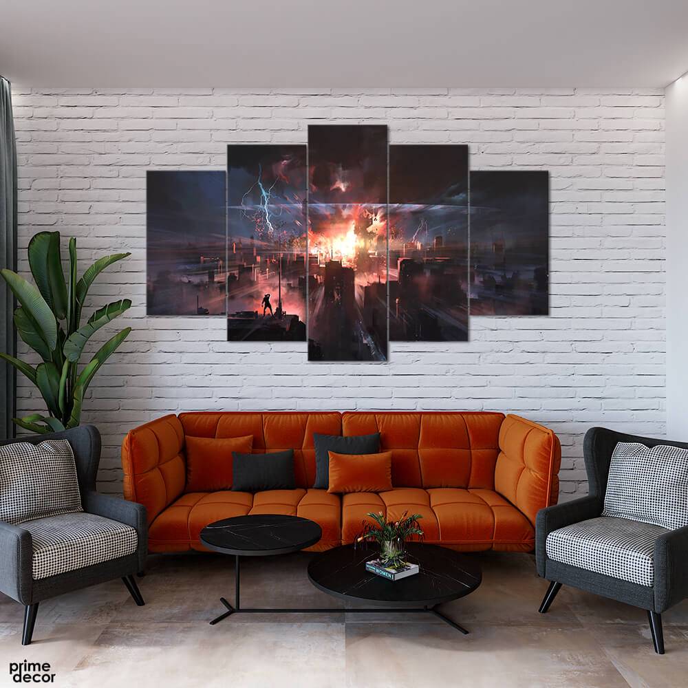 Blast in the Game (5 Panel) Game Wall Art - Prime Décor