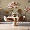 Brown And Pink Flower Background | Wallpaper Mural