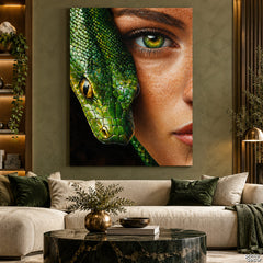 The Serpent's Gaze (Single Panel) Digital Painting Wall Art