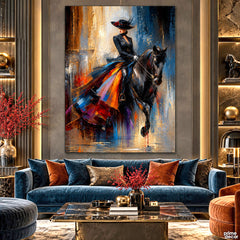 The Midnight Equestrian (Single Panel) Digital Painting Wall Art