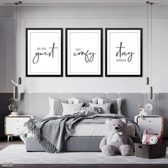 Be Our Guest Home Typography (3 Panel) Abstract Fashion Wall Art - Prime Décor